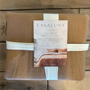 Casaluna Linen Blend Duvet Cover Set - Warm Brown Queen/Full
